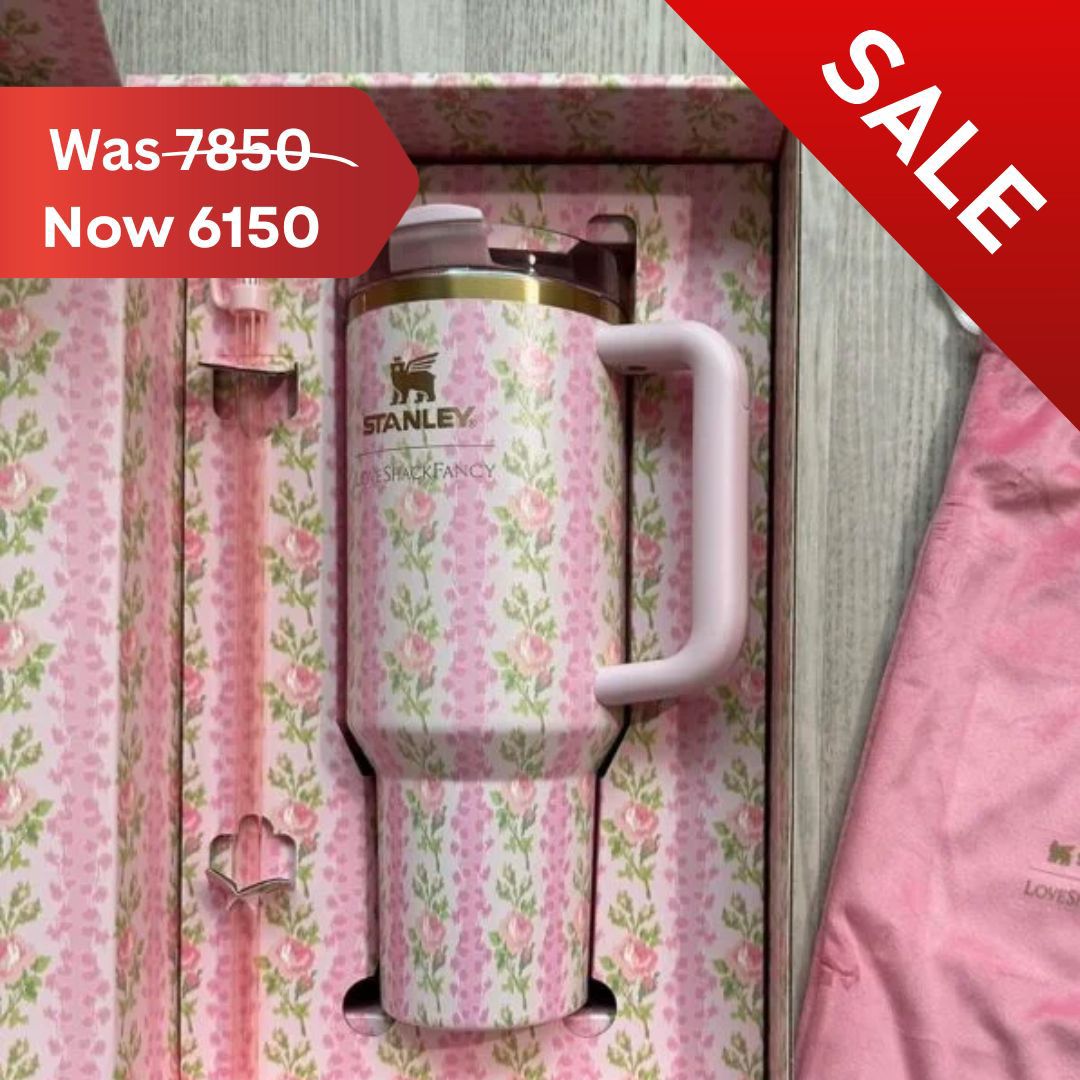 STANLEY x LOVESHACKFANCY 40 oz PINK BLOOMING HEIRLOOM QUENCHER(Premium imported Quality)