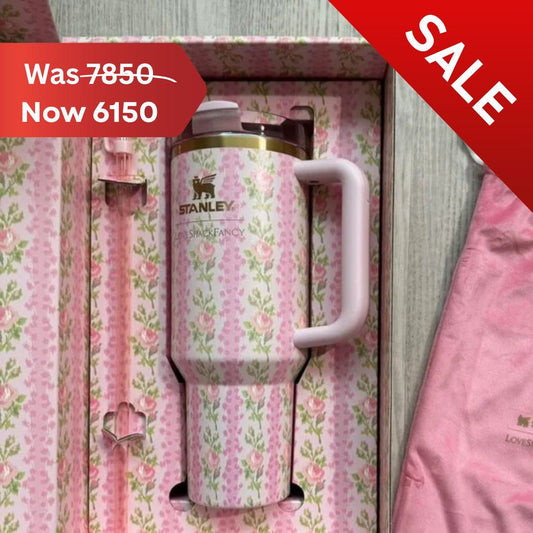 STANLEY x LOVESHACKFANCY 40 oz PINK BLOOMING HEIRLOOM QUENCHER(Premium imported Quality)