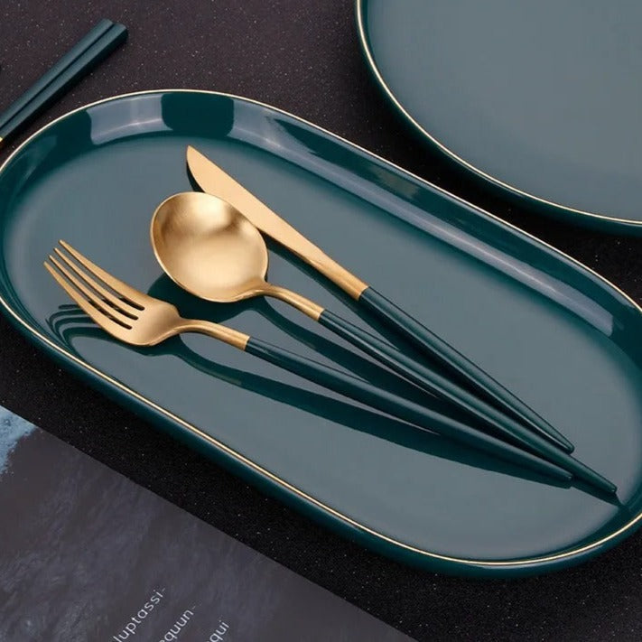 24 Pcs Luxury Round Cutlery Set